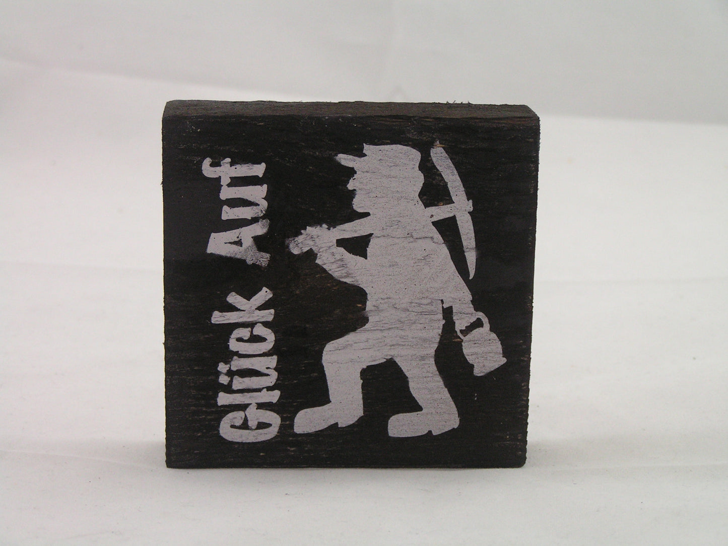 Palettenstück schwarz "Glück Auf - Kumpel"